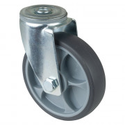 Roulette Manutention Pivotante Caoutchouc thermoplastique - Ø125mm 120kg - Trou central