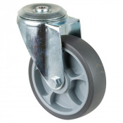 Roulette Manutention Pivotante Caoutchouc thermoplastique - Ø160mm 200kg - Trou central