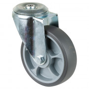 Roulette Manutention Pivotante Caoutchouc thermoplastique - Ø160mm 200kg - Trou central