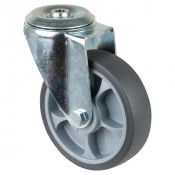 Roulette Manutention Pivotante Caoutchouc thermoplastique - Ø160mm 200kg - Trou central