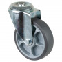 Roulette Manutention Pivotante Caoutchouc thermoplastique - Ø160mm 200kg - Trou central