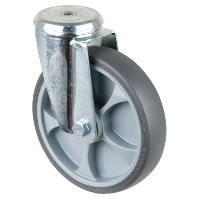 Roulette Manutention Pivotante Caoutchouc thermoplastique - Ø200mm 220kg - Trou central