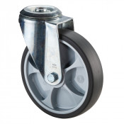 Roulette Manutention Pivotante Caoutchouc thermoplastique - Ø200mm 220kg - Trou central