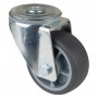Roulette Manutention Pivotante Caoutchouc thermoplastique - Ø80mm 100kg - Trou central