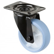 Roulette Manutention Pivotante Caoutchouc thermoplastique bleu clair - Ø100mm 110kg