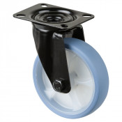 Roulette Manutention Pivotante Caoutchouc thermoplastique bleu clair - Ø125mm 120kg