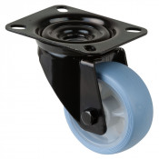 Roulette Manutention Pivotante Caoutchouc thermoplastique bleu clair - Ø80mm 100kg