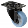 Roulette Manutention Pivotante Caoutchouc thermoplastique bleu clair - Ø80mm 100kg