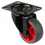 Roulette Manutention Pivotante Caoutchouc thermoplastique gris - Ø80mm 100kg - Platine