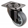 Roulette Manutention Pivotante Caoutchouc thermoplastique gris - Ø80mm 100kg - Platine