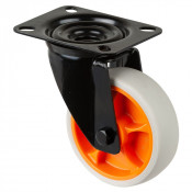 Roulette Manutention Pivotante Caoutchouc thermoplastique gris clair - Ø100mm 110kg