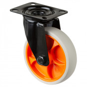 Roulette Manutention Pivotante Caoutchouc thermoplastique gris clair - Ø125mm 120kg