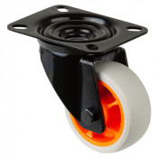 Roulette Manutention Pivotante Caoutchouc thermoplastique gris clair - Ø80mm 100kg