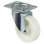 Roulette Manutention Pivotante Plastique - Ø100mm 125kg - Fix. Platine