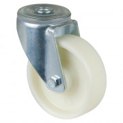 Roulette Manutention Pivotante Plastique - Ø100mm 125kg - Fix. Trou central