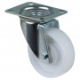 Roulette Manutention Pivotante Plastique - Ø100mm 160kg - Fix. Platine