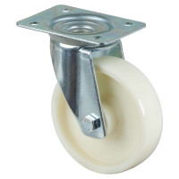 Roulette Manutention Pivotante Plastique - Ø125mm 200kg - Fix. Platine