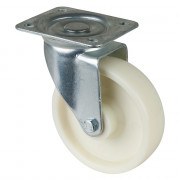Roulette Manutention Pivotante Plastique - Ø125mm 250kg - Fix. Platine
