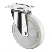 Roulette Manutention Pivotante Plastique - Ø125mm 300kg - Fix. Platine