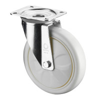 Roulette Manutention Pivotante Plastique - Ø125mm 300kg - Fix. Platine