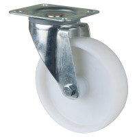 Roulette Manutention Pivotante Plastique - Ø175mm 300kg - Fix. Platine