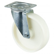 Roulette Manutention Pivotante Plastique - Ø200mm 300kg - Fix. Platine