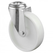 Roulette Manutention Pivotante Plastique - Ø200mm 300kg - Fix. Trou central
