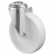 Roulette Manutention Pivotante Plastique - Ø200mm 300kg - Fix. Trou central