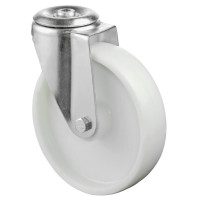Roulette Manutention Pivotante Plastique - Ø200mm 300kg - Fix. Trou central