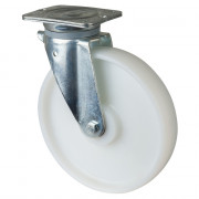 Roulette Manutention Pivotante Plastique - Ø250mm 600kg - Fix. Platine