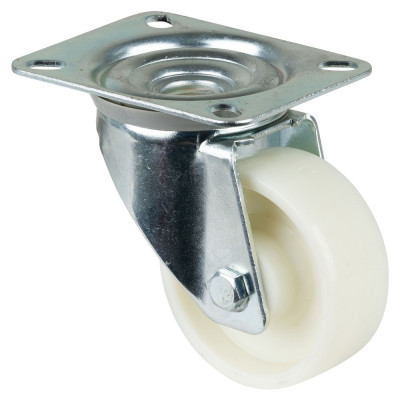 Roulette Manutention Pivotante Plastique - Ø80mm 125kg - Fix. Platine