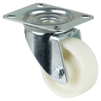 Roulette Manutention Pivotante Plastique - Ø80mm 125kg - Fix. Platine