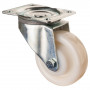 Roulette Manutention Pivotante Plastique blanc - Ø125mm 400kg - Fix. Platine