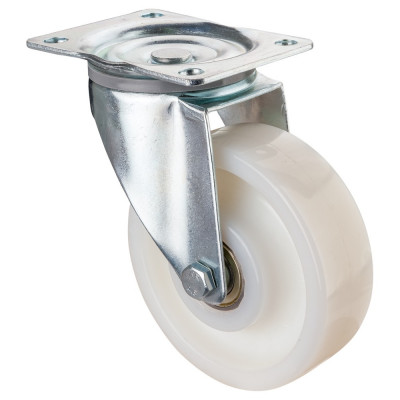 Roulette Manutention Pivotante Polyamide - Ø160mm 450kg - Fix. Platine