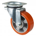 Roulette Manutention Pivotante Polyuréthane - Ø150mm 450kg - Fix. Platine