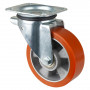 Roulette Manutention Pivotante Polyuréthane - Ø150mm 450kg - Fix. Platine