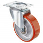Roulette Manutention Pivotante Polyuréthane - Ø150mm 450kg - Fix. Platine