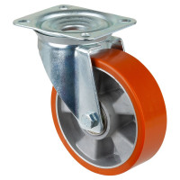 Roulette Manutention Pivotante Polyuréthane - Ø160mm 300kg - Fix. Platine Roulette Manutention Pivotante Polyuréthane - Ø160mm 300kg - Fix. Platine