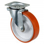Roulette Manutention Pivotante Polyuréthane - Ø200mm 450kg - Fix. Platine