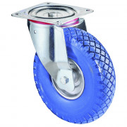 Roulette Manutention Pivotante Polyuréthane - Ø260mm 160kg - Fix. Platine