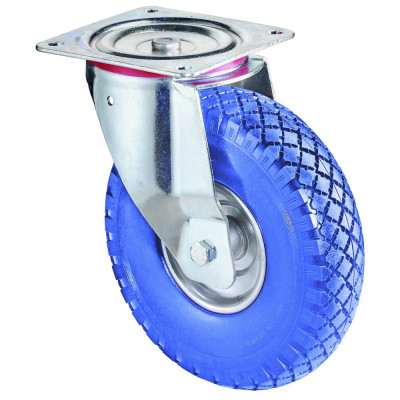 Roulette Manutention Pivotante Polyuréthane - Ø260mm 160kg - Fix. Platine