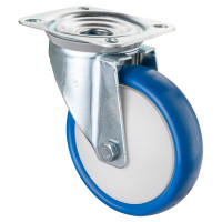 Roulette Manutention Pivotante Polyuréthane bleu - Ø160mm 250kg - Fix. Platine Roulette Manutention Pivotante Polyuréthane bleu - Ø160mm 250kg - Fix. Platine