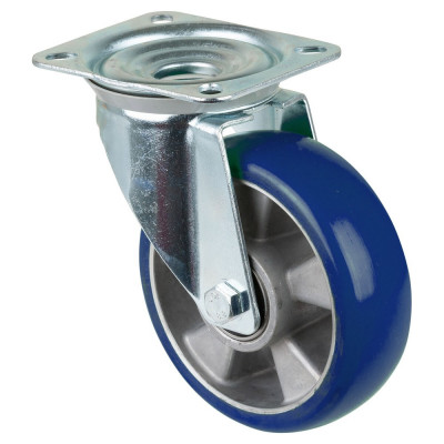 Roulette Manutention Pivotante Polyuréthane moulé Besothane - Ø160mm 300kg - Fix. Platine
