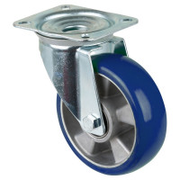 Roulette Manutention Pivotante Polyuréthane moulé Besothane - Ø160mm 300kg - Fix. Platine