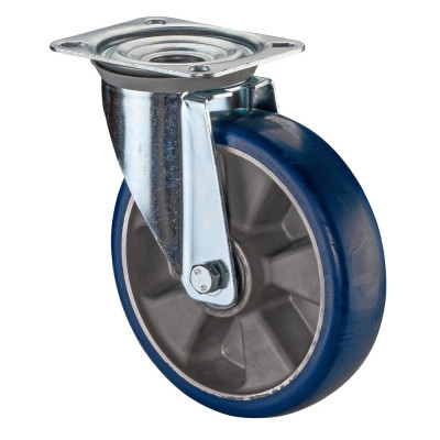 Roulette Manutention Pivotante Polyuréthane moulé Besothane - Ø200mm 300kg - Fix. Platine