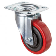 Roulette Manutention Pivotante Silicone, +250° - Ø100mm 100kg - Fix. Platine