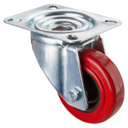 Roulette Manutention Pivotante Silicone, +250° - Ø80mm 80kg - Fix. Platine
