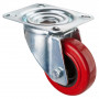 Roulette Manutention Pivotante Silicone, +250° - Ø80mm 80kg - Fix. Platine