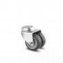 Roulette jumelée caoutchouc D50 œil – Charge 45 kg – Fixation pivotante polyvalente