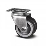 Roulette jumelée caoutchouc D75 plat – Charge 80 kg – Stabilité renforcée mobilier